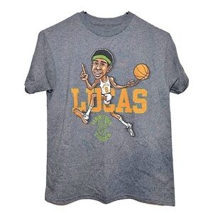 NETFLIX Gray Stranger Things “Lucas, Hawkins Tigers” Basketball T-shirt